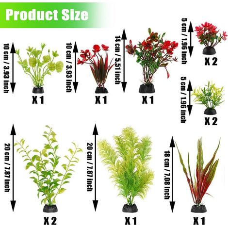Plantes Artificielles d'Aquarium Décorations pour Aquarium Accessoires de Décoration de Bassin Végétaux en Plastique pour Poissons (1/5)