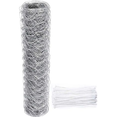 Grillage à Poule 40 cm x 10 m, Treillis Hexagonal en Acier Galvanisé, Maille Fine pour Volière, Lapins, Poules, Enclos Animaux, Protection Jardin, Clôture Extérieure et Bricolage (1/5)