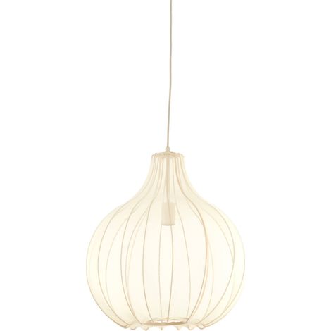 Light & Living - hängeleuchte - Elati - beige weiß - textil - Ø