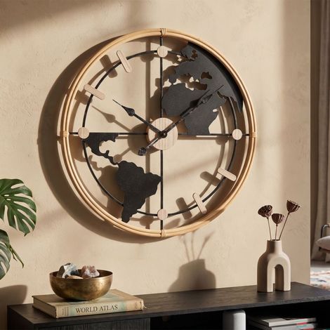 Reloj de pared 60 cm Mondo Negro y Dorado (1/5)