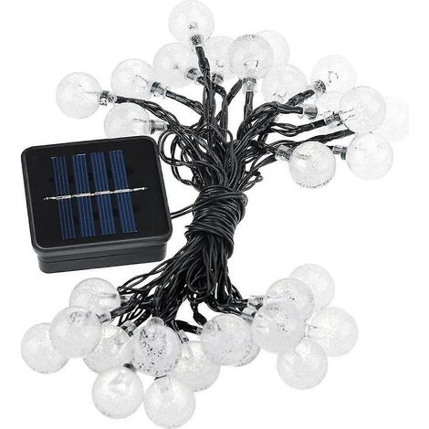Lampe solaire boule à bulles d'extérieur, guirlande lumineuse de Noël pour jardin ou cour, 32 LED, 32 LED, guirlande lumineuse féérique (1/5)