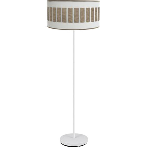Pie Salon Ivanna 1xe27 Blanco/blanco-madera Clara 163x40x40 Cm (1/2)