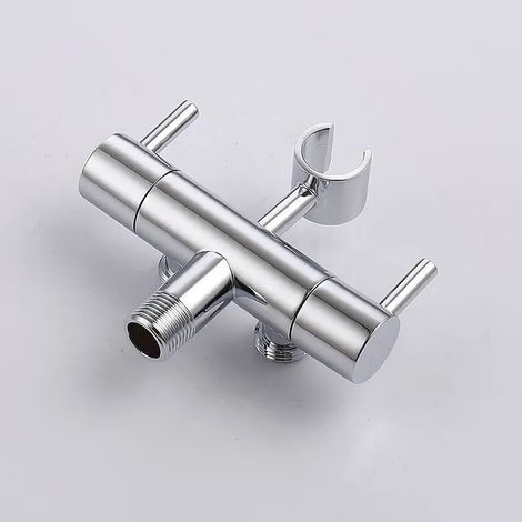 (Vanne uniquement) Robinet de bidet en laiton avec douchette, douchette de bidet à main noire, ensemble bidet autonettoyant G1/2, finition or brossé (1/4)