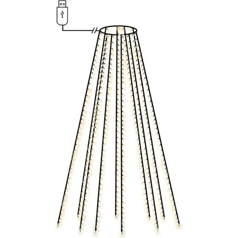 Guirnalda de luces de red para árbol de Navidad 500 cm 500 LED uso interior exterior ambiente cálido de PVC verde oscuro 020046020 (1/4)