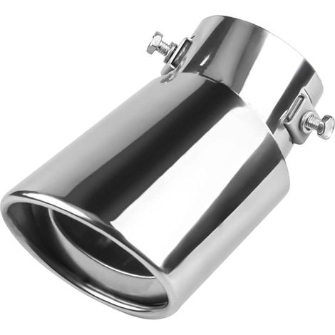 Embout d'échappement universel en acier inoxydable pour la plupart des véhicules (argenté courbé) (1/5)