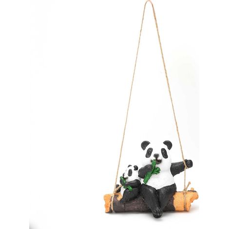 Ornement suspendu panda, pendentif balançoire en résine pour la maison, le jardin et la cour. (1/4)