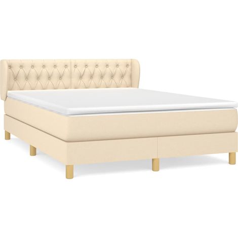 Maison Exclusive - Boxspringbett mit Matratze Creme 140x200 cm St