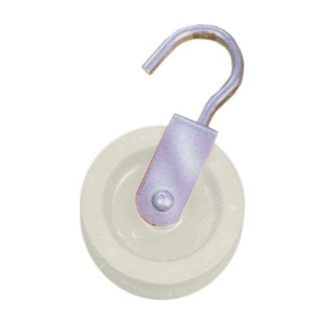CARRUCOLA NYLON + GANCIO - ZINCATO D.MM 60- 6 pezzi