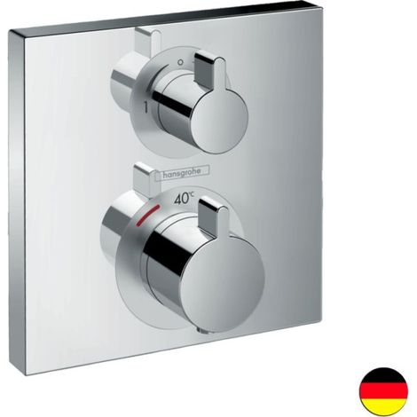 Hansgrohe Ecostat Square - Grifo termostático empotrado con válvula de cierre, cromo 15714000 (1/5)