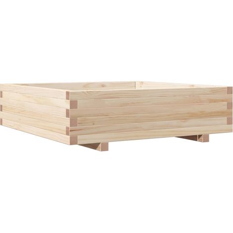 Vassoio per fioriera aiuola rialzata piante fiori terrazza giardino 90 x 90 x 26,5 cm legno di pino massiccio marrone 020038048
