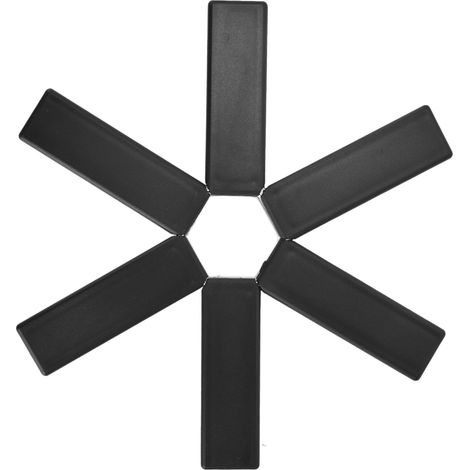 Support de casserole pliable isolant thermique, dessous de plat réutilisable noir pour cuisine et salle à manger (1/5)