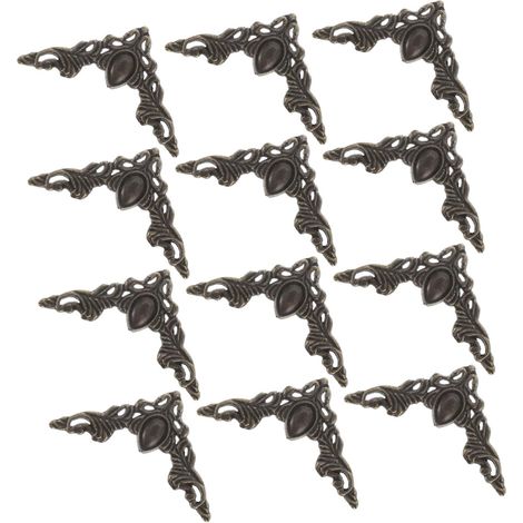 12 protège-coins décoratifs, métal, antichoc, pour coffrets (1/5)