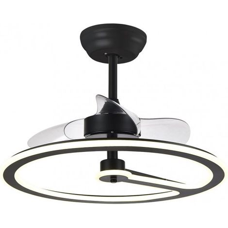 Ventilador de techo LED "Chom" regulable con control remoto (110W 3CCT 9350lm) IP20 Ø62cm color negro (1/4)
