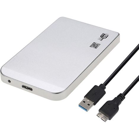 Boîtier en aluminium fin et ultra-rapide (6 Gbit/s) pour disques durs SSD/HDD SATA 2,5" de 2 To avec port USB 3.0 (1/5)