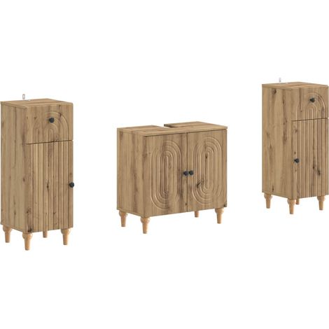 Maison Exclusive - Set di armadietti da bagno in 3 pezzi ALKMAAR (1/5)