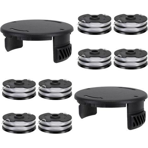 8 compatible Parkside 13600210 thread spools - Includes 2 covers - Spare parts for LIDL PRTA 20-Li, C3, A1B2, PRT 550 A1/A3, PRT 300 A1 - Reliable quality. (1/4)