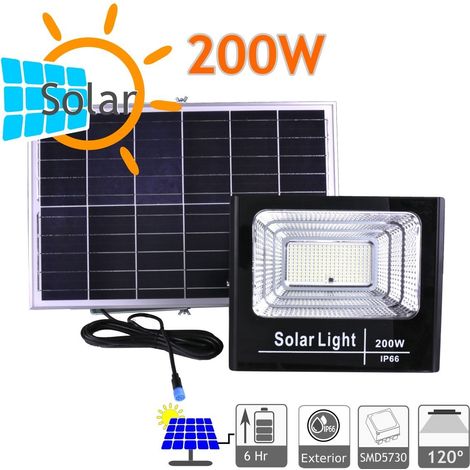 Jandei Proyector led solar NATURE 1250 Lúmenes 200W panel separado batería litio