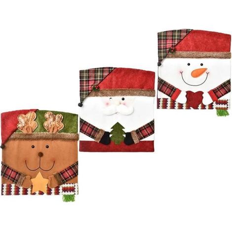 Ensemble de Chaises de Noël, Ensemble de Chaises, Ensemble de Tabourets, Figurine, Housse de Chaise, Cuisine, Restaurant, (1/4)
