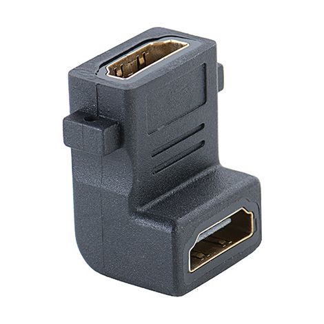 Manufacturer's HDMI adapter for connecting a computer to a television (high-definition cable), female-to-female adapter, 90-degree angled adapter (1/5)