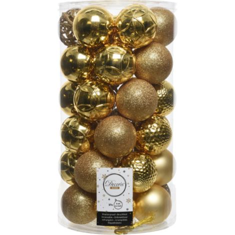 Weihnachtskugeln edm Set 37 gold 6 cm