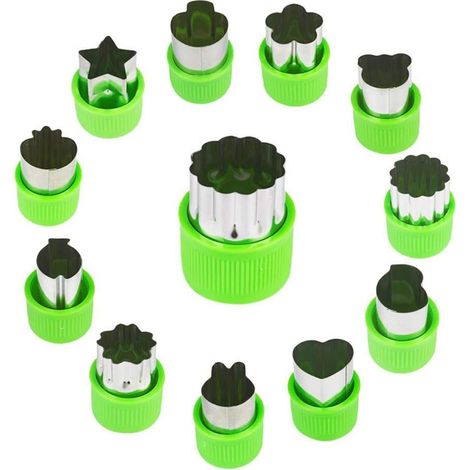 Emporte-pièce - Acier Inoxydable - 12 Pièces - Formes Animaux et Géométriques - Pour Biscuits Pâtisserie Fruits Légumes - Lot Complet (1/5)