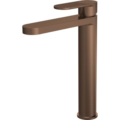 Nuie Cyprus Fluted Tall Mono Basin Mixer Tap - Brushed Bronze (1/2)