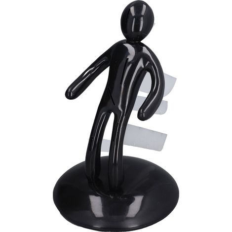 Porte-couteaux en plastique noir avec forme de corps humain, bloc à couteaux creux pour cuisine (1/5)