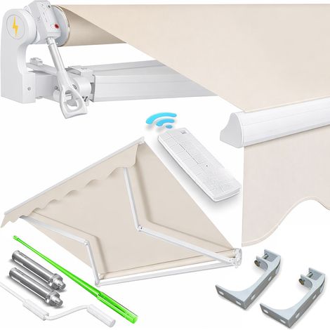 Tenda da Sole 295x200 cm a Bracci Motorizzata con telecomando wireless - Beige tinta unita