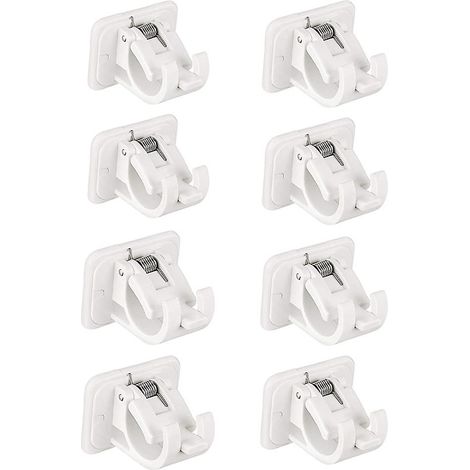 8 Pcs Support De Tringle Rideau Auto-adhsif Supports De Crochet De Draperie Support De Tige De Fixation Supports Muraux De Tringles Rideaux Croc (1/5)