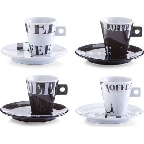 Zeller 26540 Set Tazzine da caffè Coffee Style, Porcellana, Multicolore, 0.1x6x6.3 cm, 8 unità (1/5)