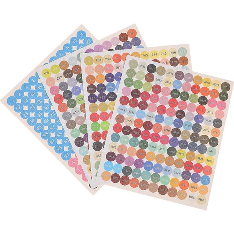 jeux d'autocollants numérotés par couleur pour le classement et le rangement des peintures diamantées.