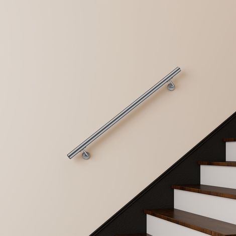Main courante inox 304 pour intérieur et extérieur - couleur agent- en 120cm- Fixation murale incluse