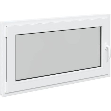 Basement Window RISOR 110 x 70 cm PVC and Glass White vidaXL