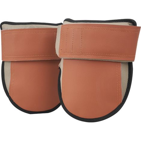 Genouillères de travail, coussinets en cuir durable, genouillères de protection lavables en machine, faciles à porter et à enlever, extra épais, pour jardinage, sol et nettoyage, noir et marron (1/5)