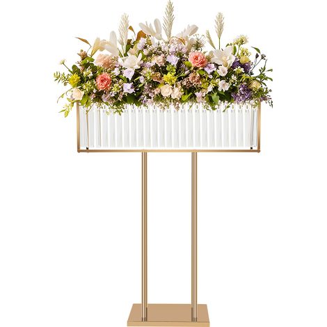 Cristal Stand de Fleur Centres Table Mariage Vase pour la Décoration D'événement De Mariage (Or, 90cm Haut) (1/5)