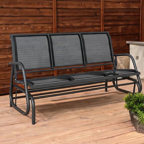 Banc à bascule en metall Texteline-Gewebe 147 x 70 x 85 cm (1/5)