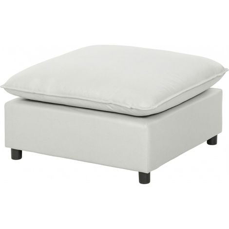 Quadratischer, grauer Pouf (75 x 75 x 40 cm) für Wohnzimmer, Schlafzimmer und Eingangsbereich, mit Kunststofffüßen