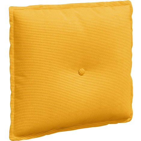 Back Pillow Light Yellow 50 x 45 cm Corduroy Fabric vidaXL