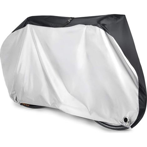 Housse de vélo pluie imperméable en 190T Protection contre la UV 200x110x70cm Nylon Argent (1/4)
