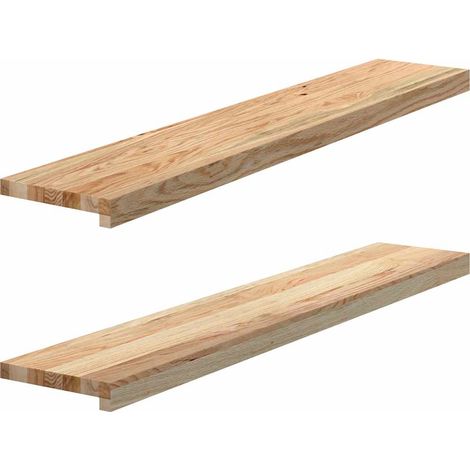 vidaXL Davanzali 2 pz Non Trattati 110x20x2cm Legno Massello di Rovere