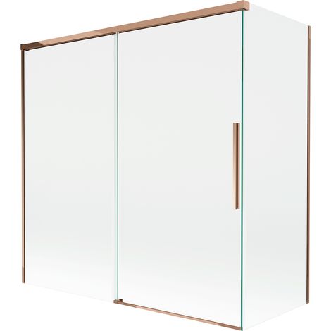 Mexen Rox Duschabtrennung 2-flügelig, 160 + 70 x 150 cm, transparent, Roségold - 8C9-160-070-60-00