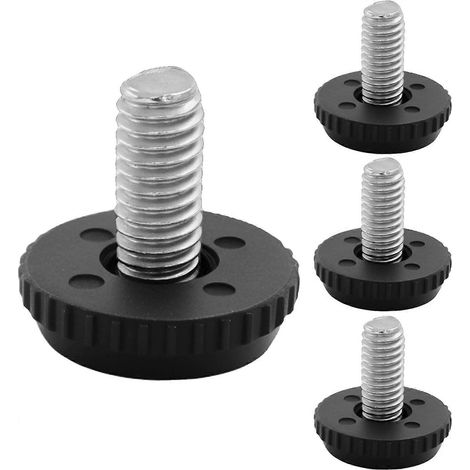 Quatre pieds de nivellement réglables, niveleur de mobilier de patio en acier inoxydable à filetage 5/16-18, roulettes de nivellement de table universelles, adaptées aux armoires. (1/5)