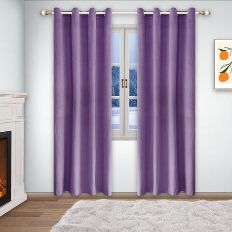 Rideaux occultants, idéaux pour la chambre, à œillets, isolants thermiques et phoniques, pour le salon (lot de 2), dimensions : 132 x 160 cm (largeur x longueur).