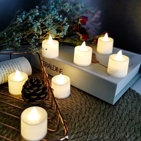 Lot de 24 bougies LED blanc chaud, nouveau style, bougies électroniques, accessoires pour bougies, éclairage de décoration de mariage, bougies d'anniversaire. (1/5)