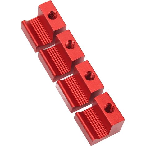 Kit de fixation universel pour coffre à outils de camionnette (4 crochets en J) - Aluminium et acier inoxydable - Rouge (1/5)