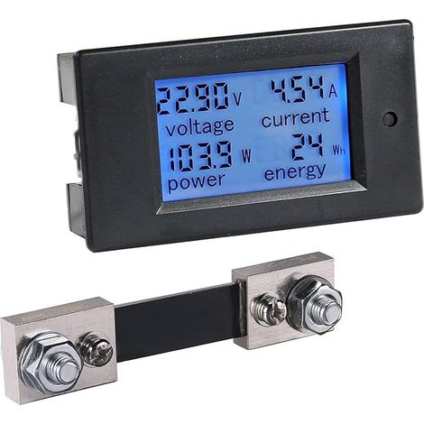 1PC DC 6.5-100V 100A Affichage LCD Numérique Courant Tension Puissance Compteur D'énergie Multimètre Ampèremètre Voltmètre, 4 en 1 Numérique Amp Volt Watt Kwh Mètre Testeur Jauge avec Shunt (1/5)