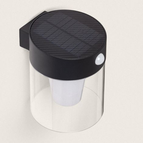 Applique da Parete per Esterni Solare LED 1,5W Alluminio con Sensore di Movimento Efren Nero (1/5)