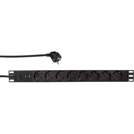 LOGILINK PDU8C02 UNIDAD DE DISTRIBUCIÓN DE ALIMENTACIÓN 1U NEGRO 8 TOMA(S) DE CA (1/3)