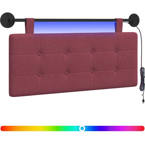 Maison Exclusive - Testiera sospesa Con luce LED Rosso Vino Tessuto