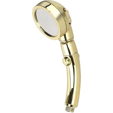 CSPARKV Pommeau de Douche en Argent doré, 3 Modes, Pomme de Douche Haute Pression avec Interrupteur de Pause Marche/arrêt, Pomme de Douche rotative à 360 degrés for Salle de Bain (Color : Golden) (1/5)